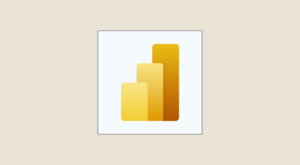 The logo of Microsoft's power BI tool