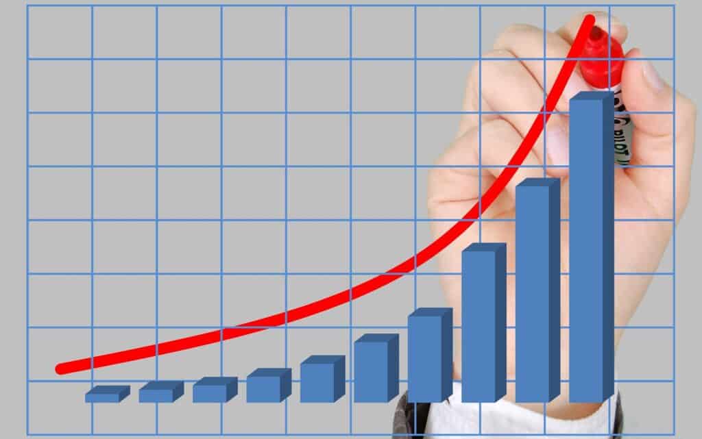 Graphique de données en augmentation