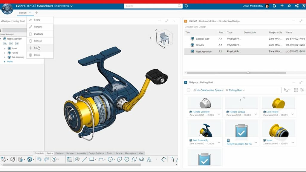 Capture d'écran de la plateforme 3DEXPERIENCE